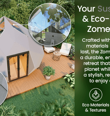 Patio Elegance Zomes Pod – 120 sq ft Eco - Friendly Outdoor Office Pod - Outdoor Structures | Patioza