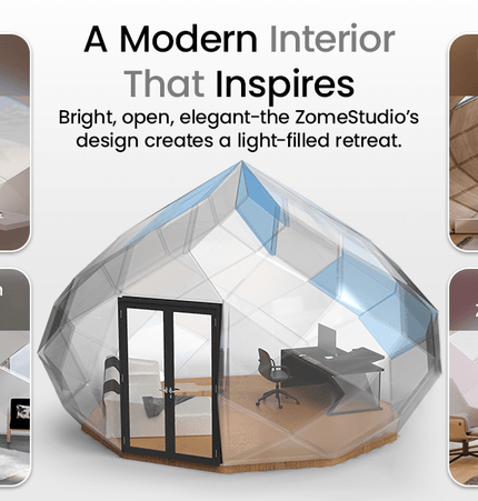 Patio Elegance Zomes Pod – 120 sq ft Eco - Friendly Outdoor Office Pod - Outdoor Structures | Patioza