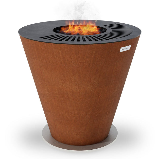 Arteflame Park Series — One-Piece CORTEN Steel Park Grill (30″ / 40″) with Half Griddle + Half Grill - All Products,Arteflame Grills,One Series | Patioza
