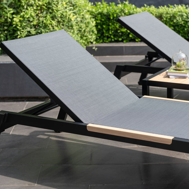 Panama Dark Duo Coffee Set & Sun Loungers - 3pc - | Patioza
