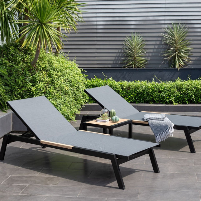 Panama Dark Duo Coffee Set & Sun Loungers - 3pc - | Patioza
