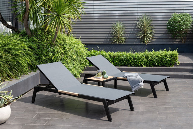 Panama Dark Duo Coffee Set & Sun Loungers - 3pc - | Patioza
