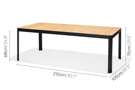 Portals Dark 9 Piece Carver Rectangular Dining Set - | Patioza