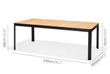 Portals Dark Lite FSC Teak Wood and Aluminum Rectangular Dining Set - | Patioza
