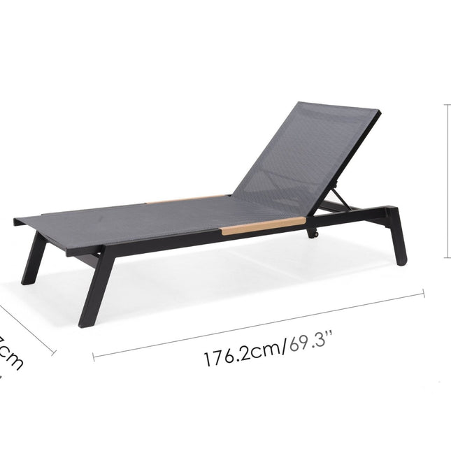 Panama Dark Duo Coffee Set & Sun Loungers - 3pc - | Patioza