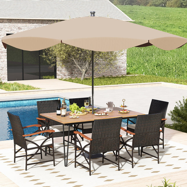 7 Pieces Outdoor Dining Furniture Set for Porch Backyard Garden Poolside - Patio Furniture | Patioza
