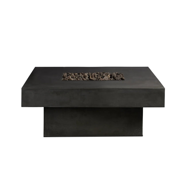 Platz - Square Concrete Fire Pit Table - Fire Pit Table | Patioza