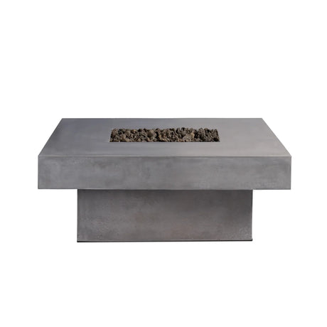 Platz - Square Concrete Fire Pit Table - Fire Pit Table | Patioza