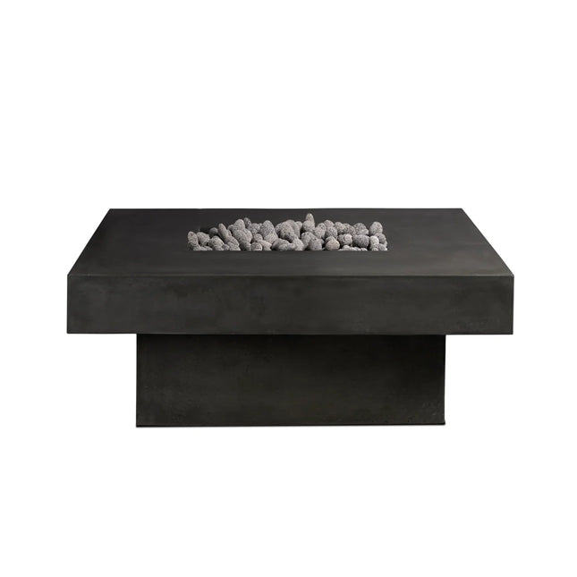 Platz - Square Concrete Fire Pit Table - Fire Pit Table | Patioza