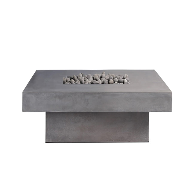 Platz - Square Concrete Fire Pit Table - Fire Pit Table | Patioza