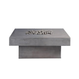 Platz - Square Concrete Fire Pit Table - Fire Pit Table | Patioza
