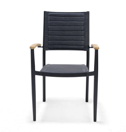 Portals Dark Lite FSC Teak Wood and Aluminum Rectangular Dining Set
