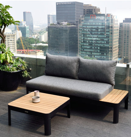 Portals Teak and Aluminum Modular Sofa 3pc Set