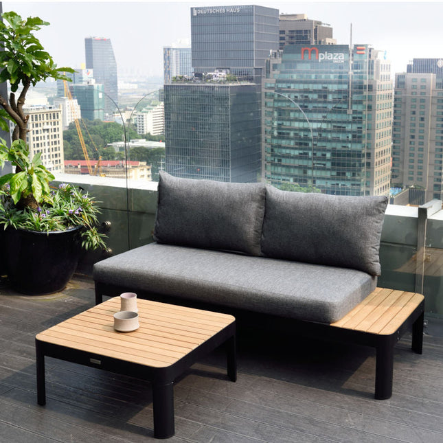 Portals Teak and Aluminum Modular Sofa 3pc Set