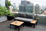 Portals Teak and Aluminum Modular Sofa 3pc Set - | Patioza