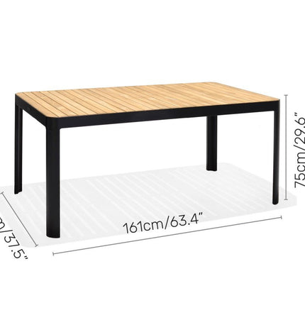 Portals Dark 4 Seater Carver Rectangular Dining set - | Patioza