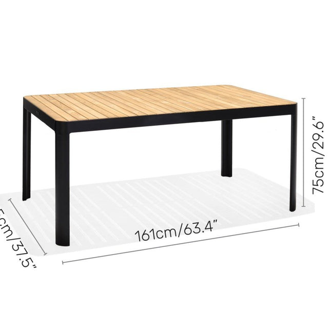 Portals Dark 4 Seater Carver Rectangular Dining set - | Patioza