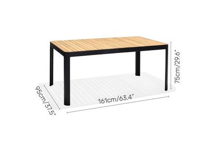 Portals Dark 4 Seater Carver Rectangular Dining set - | Patioza