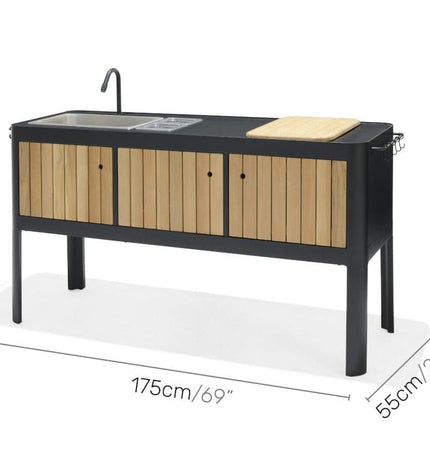 Portals Dark Outdoor Kitchen - | Patioza