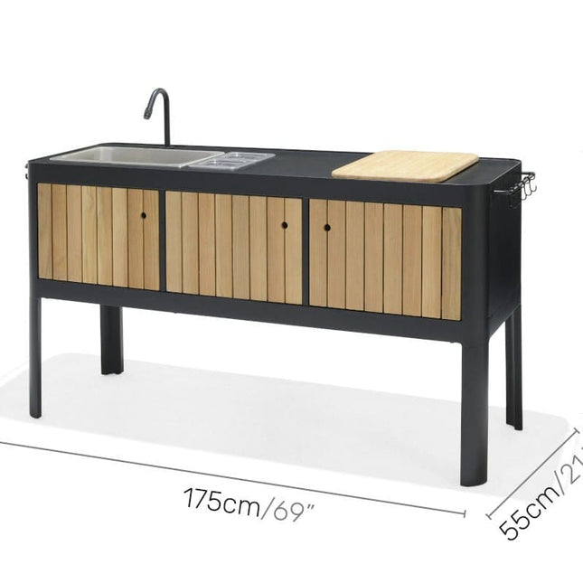 Portals Dark Outdoor Kitchen - | Patioza