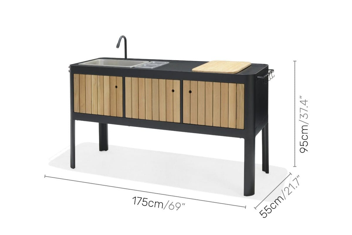 Portals Dark Outdoor Kitchen - | Patioza