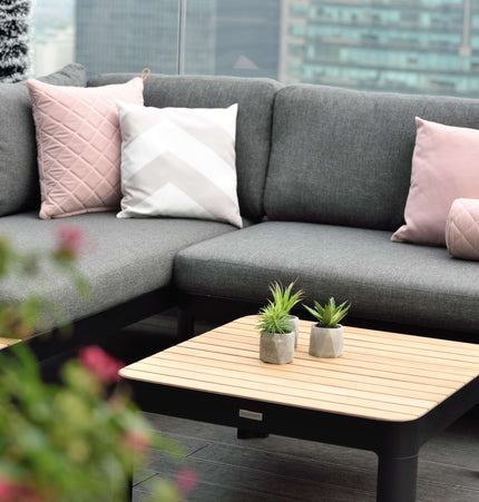 Portals Teak and Aluminum Modular Sofa 3pc Set