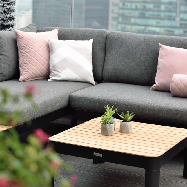 Portals Teak and Aluminum Modular Sofa 3pc Set
