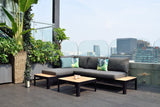 Portals Teak and Aluminum Modular Sofa 3pc Set - | Patioza