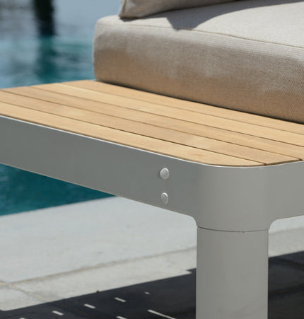 Portals Teak and Aluminum Modular Sofa 3pc Set