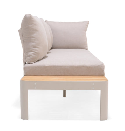 Portals Teak and Aluminum Modular Sofa 3pc Set