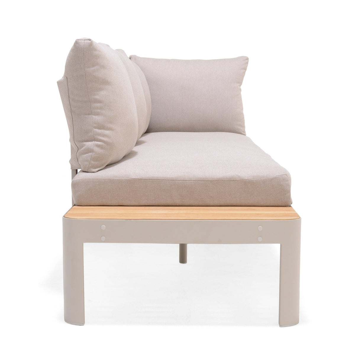 Portals Teak and Aluminum Modular Sofa 3pc Set - | Patioza