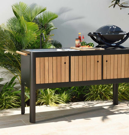 Portals Dark Outdoor Kitchen - | Patioza