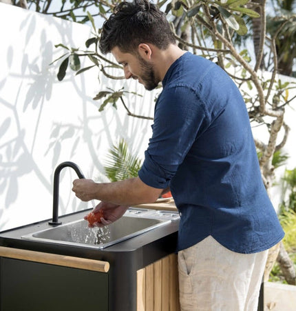 Portals Dark Outdoor Kitchen - | Patioza