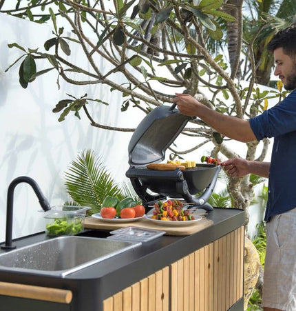 Portals Dark Outdoor Kitchen - | Patioza