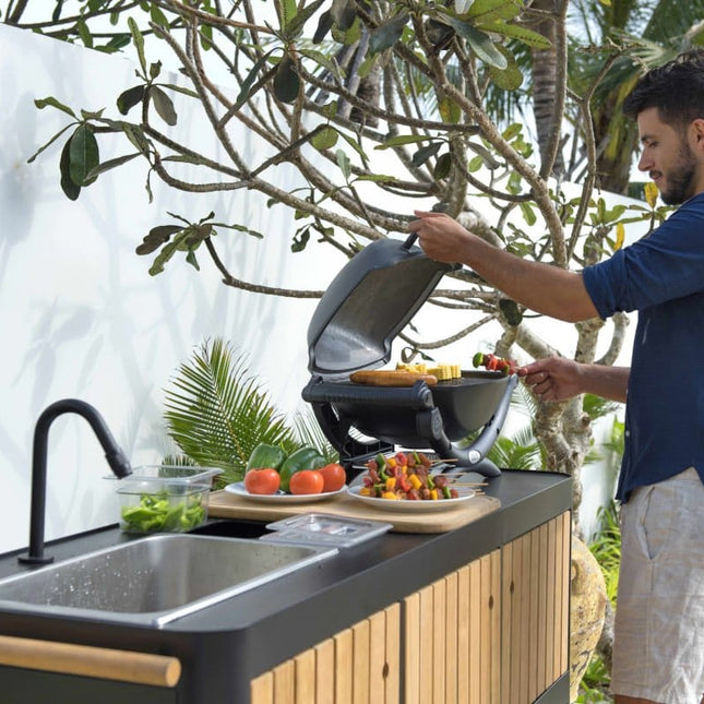 Portals Dark Outdoor Kitchen - | Patioza