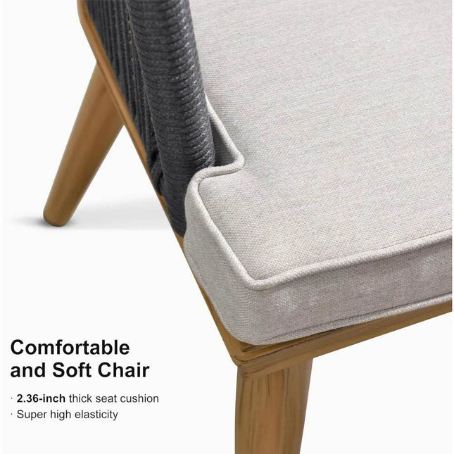 11 Pieces Patio Dining Set with Teak - Finish Aluminum Frame - Patio Furniture | Patioza