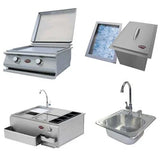 Cal Flame Laguna Q Platinum Series 3-Piece BBQ Island - GPV-3100 - Outdoor Grill | Patioza