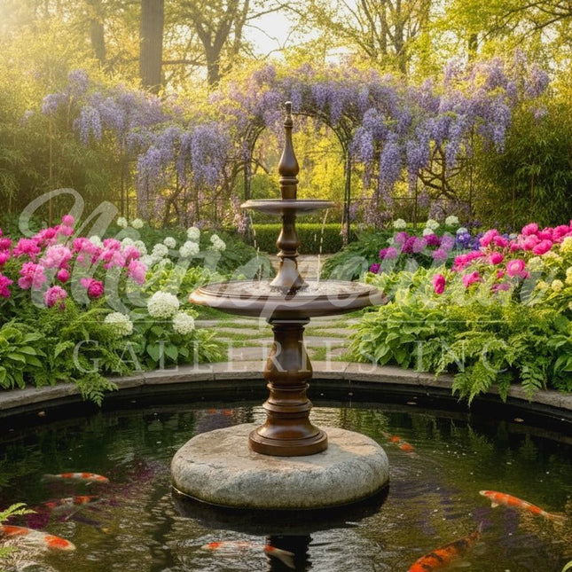 Contemporary Two Tier Bronze Fountain - Bronze Fountain | Patioza