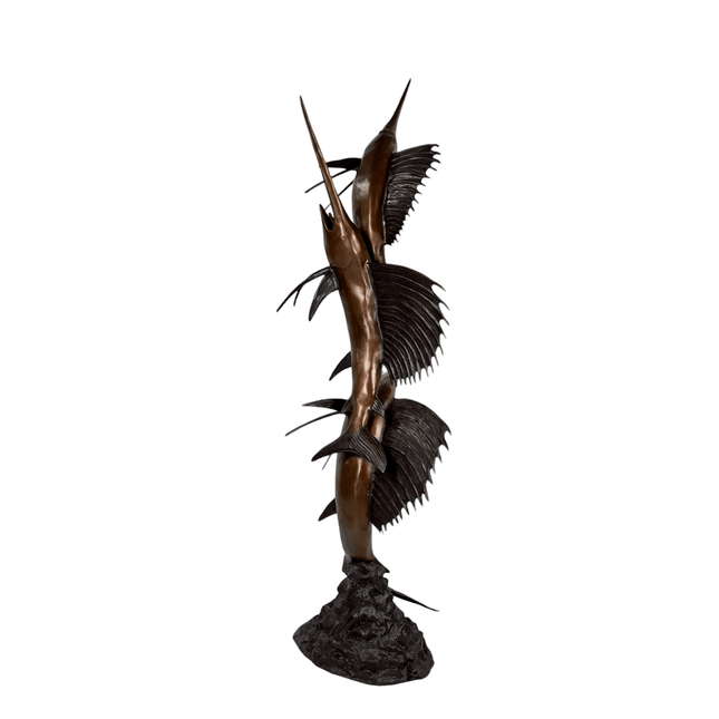 Swimming Sailfish Trio Fountain Bronze Statue - Bronze Fountain Statue | Patioza