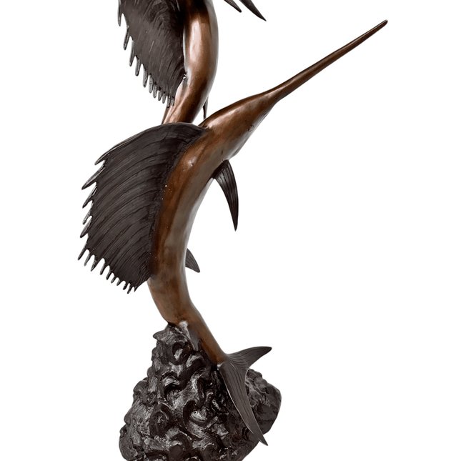 Swimming Sailfish Trio Fountain Bronze Statue - Bronze Fountain Statue | Patioza