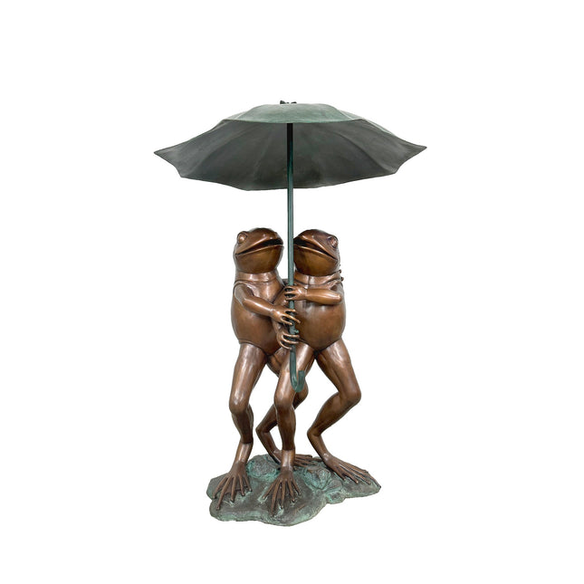 Frogs holding Umbrella Bronze Fountain Statue - Bronze Fountain Statue | Patioza