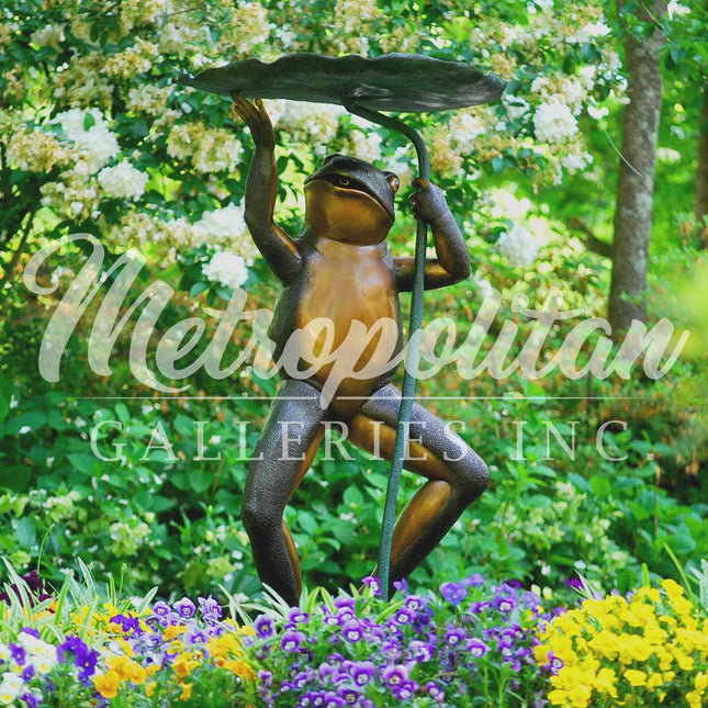 Lily Pad Frog Fountain Bronze Statue - Bronze Fountain Statue | Patioza