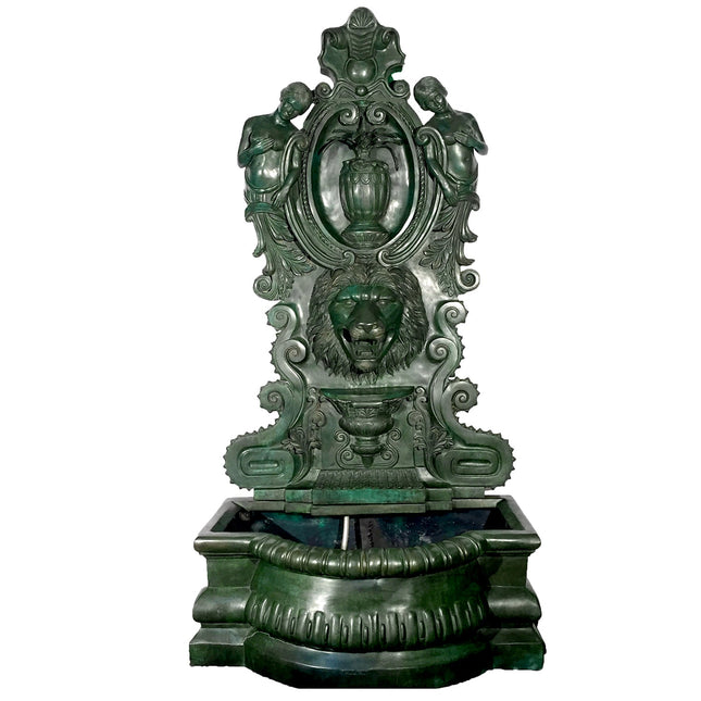 Lion & Nymphs Bronze Wall Fountain - Bronze Fountain | Patioza