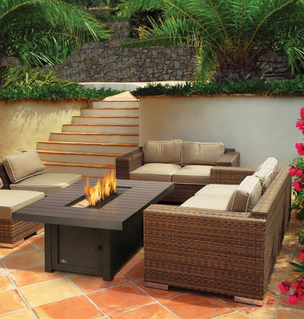 Patio Elegance Fire Table – St. Tropez Rectangle Patioflame Table - Outdoor Kitchen | Patioza
