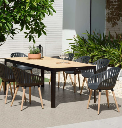 Portals Dark 9 Piece Carver Rectangular Dining Set