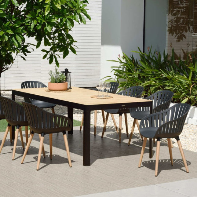 Portals Dark 9 Piece Carver Rectangular Dining Set