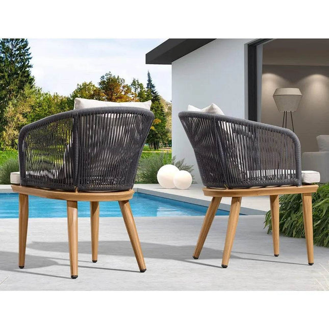 11 Pieces Patio Dining Set with Teak - Finish Aluminum Frame - Patio Furniture | Patioza