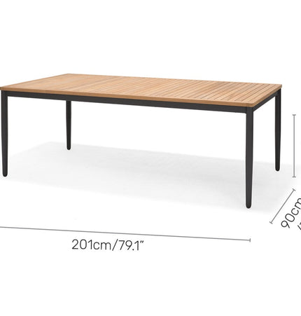 Topaz 9 Piece Teak Big Rectangular Dining Set
