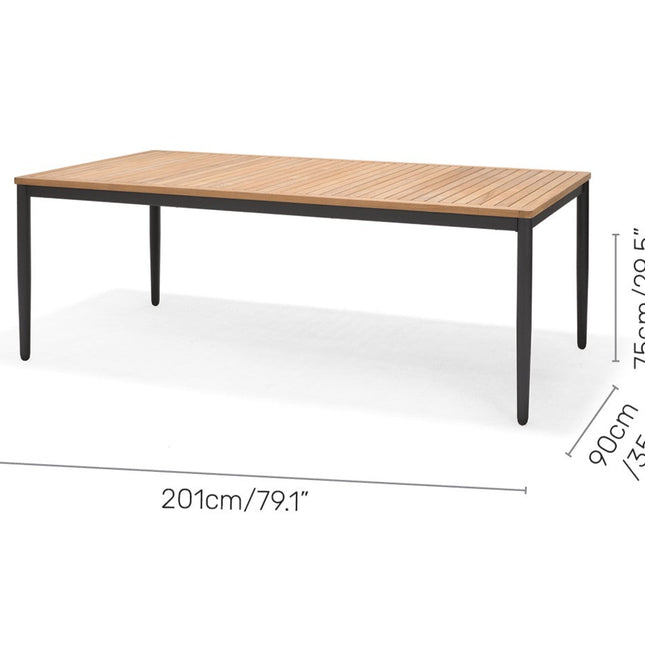 Topaz 9 Piece Teak Big Rectangular Dining Set