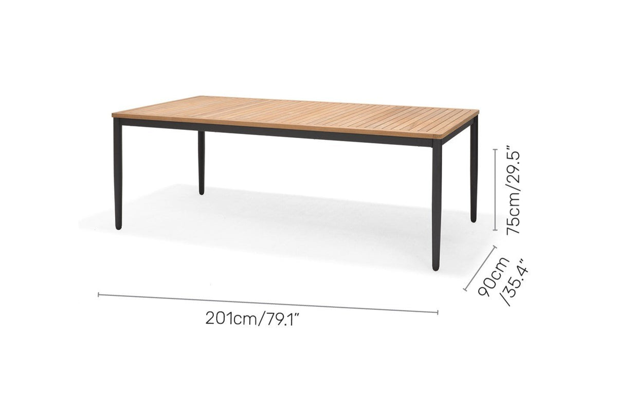 Topaz 9 Piece Teak Big Rectangular Dining Set - | Patioza
